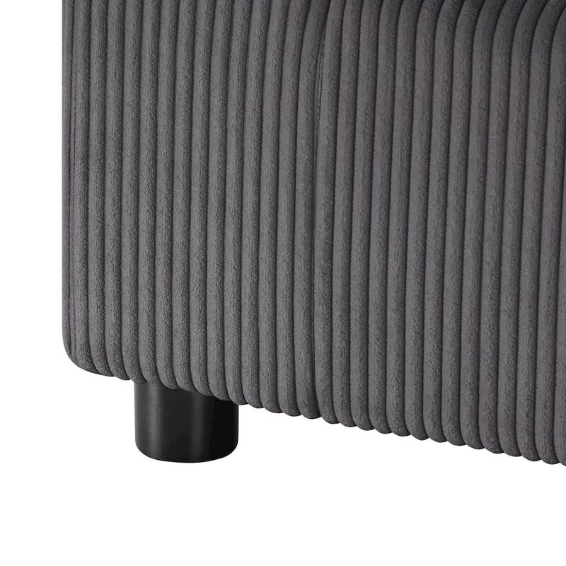 Casella Charcoal Corduroy Ottoman