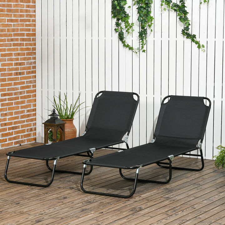 Hivvago 2-Piece Outdoor Sun Loungers for Beach, Yard, or Patio
