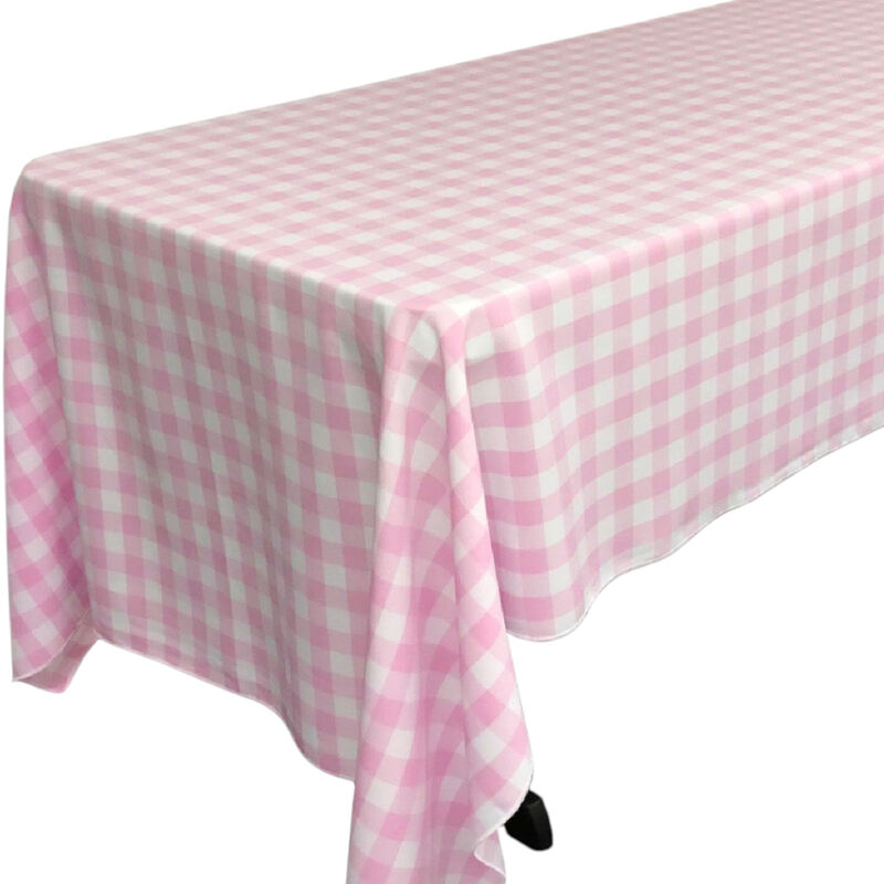 Checkered Polyester Rectangular Tablecloth 60x120 Inch for Large Dining Tables image number 2