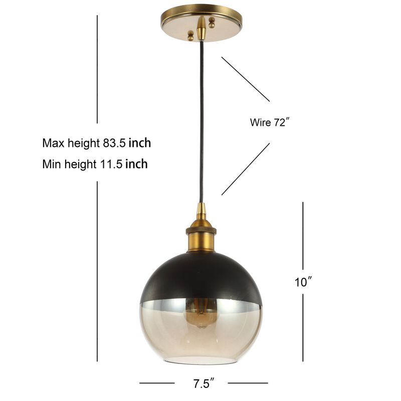Nixon Adjustable Drop Globe Metal/Glass LED Pendant