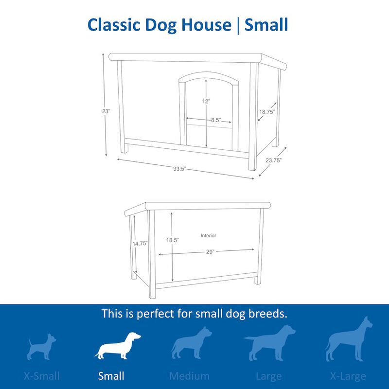 TRIXIE natura Classic Elevated Weatherproof Wooden Outdoor Dog House Roof image number 3