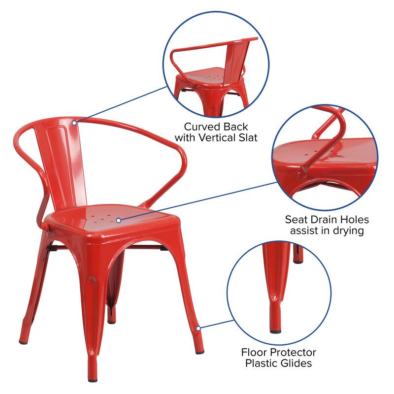 Metal Colorful Restaurant Chairs image number 4