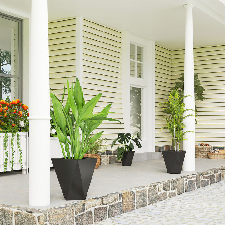 Hivvago 3-Pack Stackable MgO Planters with Drainage