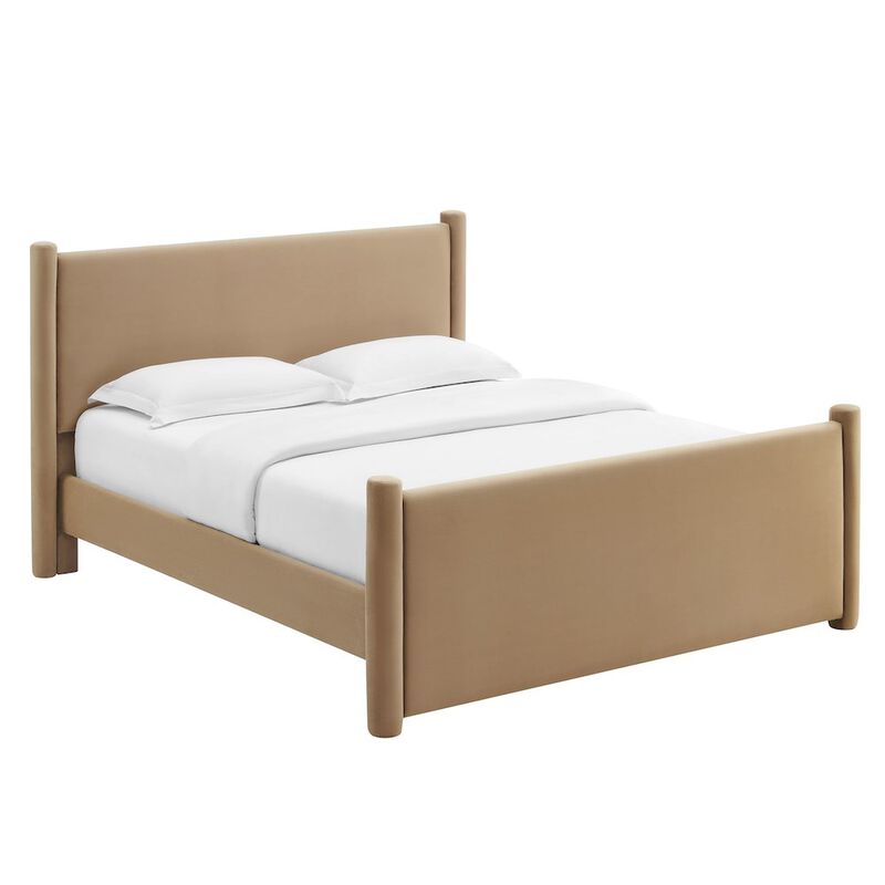 Rael Performance Velvet Full Platform Bed image number 0