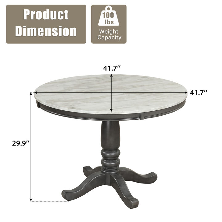 Merax Round Faux Marble Top Dining Table