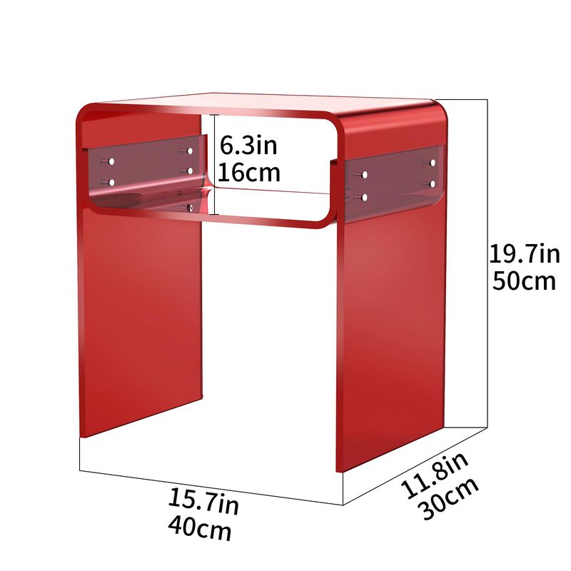 solaround Clear Acrylic End Table 2-Tier Bedside Nightstand for Living Room Bedroom