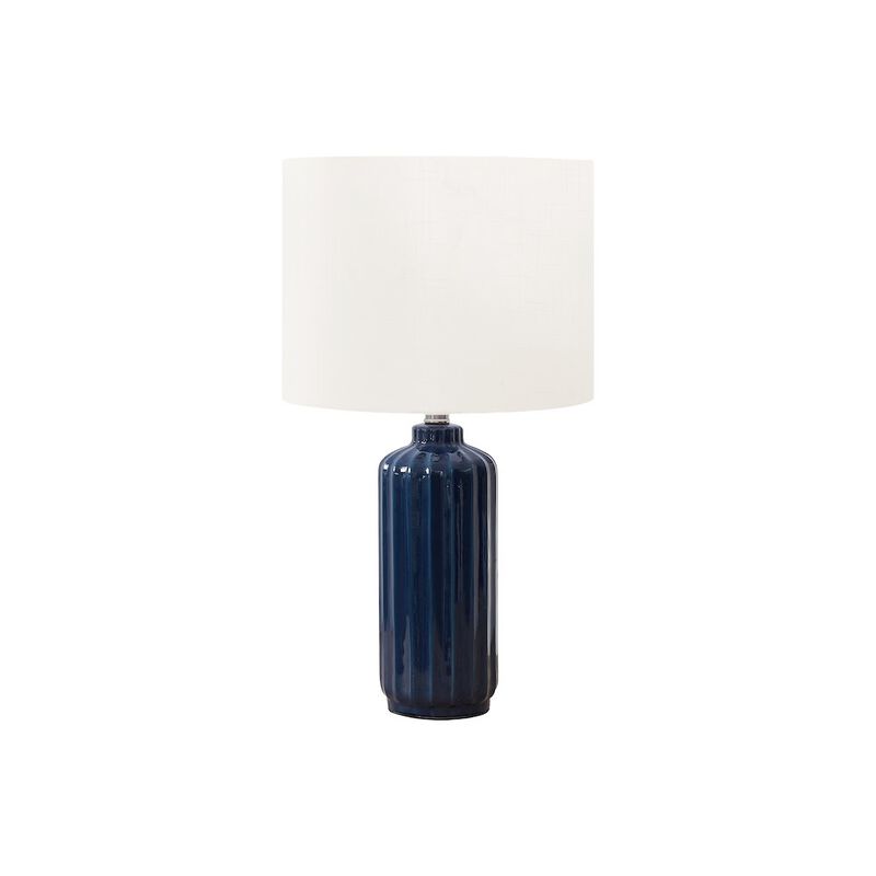 23"H, Table Lamp, Blue Ceramic, Ivory / Cream Shade, Contemporary, Modern