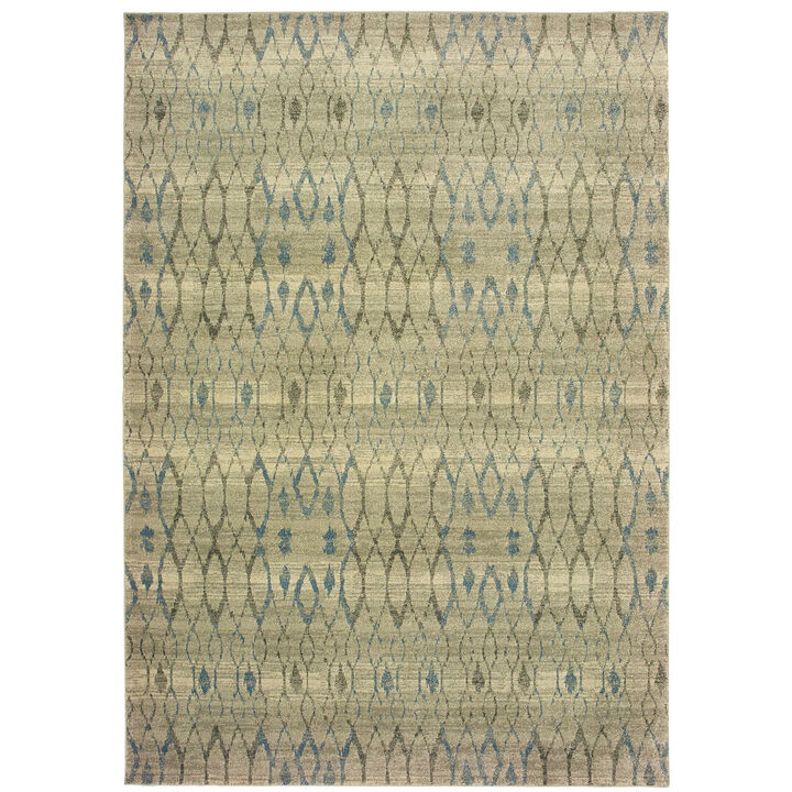 HomeRoots Geometric Distressed Area Rug