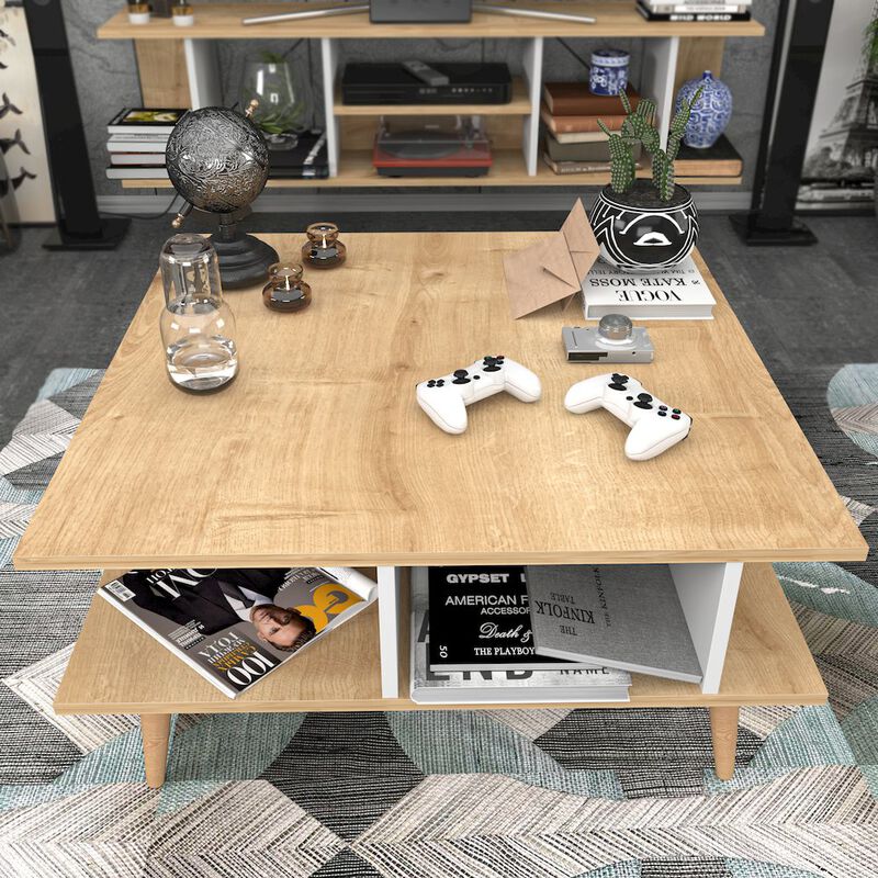 Decorotika Akya Coffee Table - Sapphire Oak & White