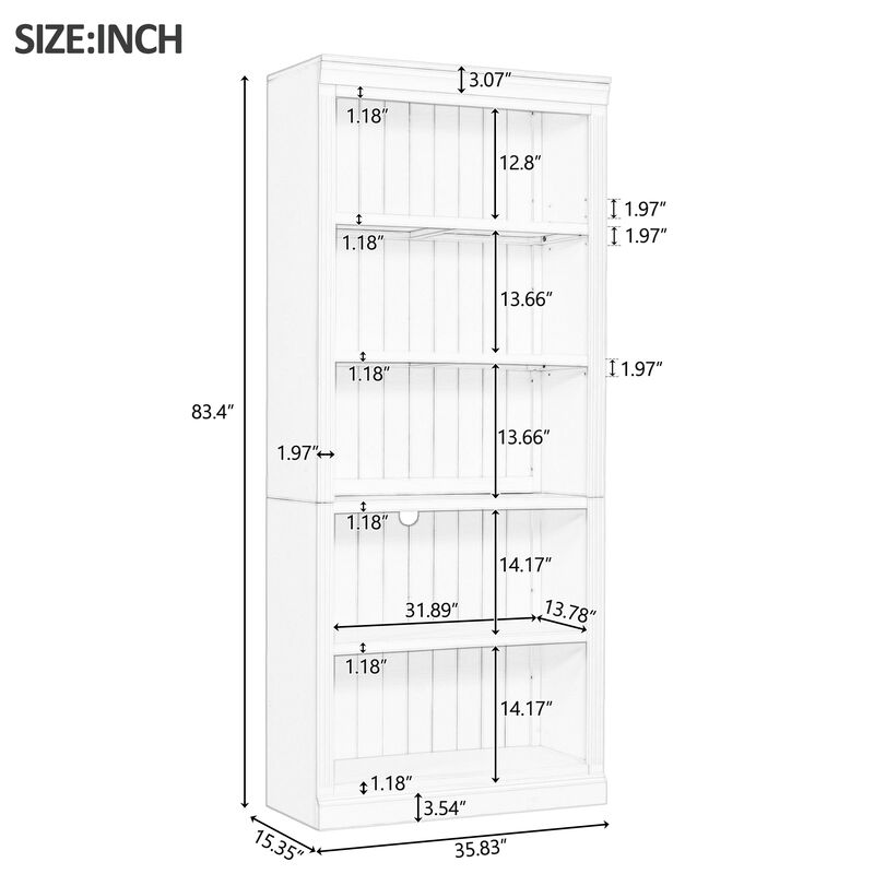 Merax 5-Tier Home Decor Bookshelves with Storage Shelves