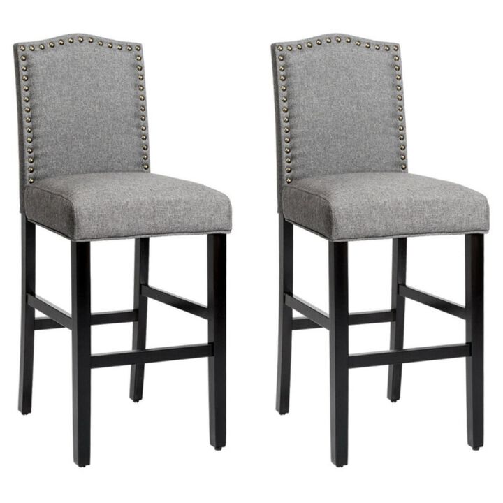 Hivvago Set of 2 Counter Height Dining Side Barstools with Thick Cushion