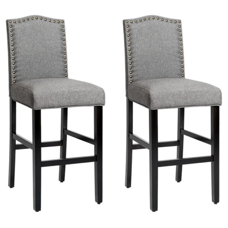 Hivvago Set of 2 Counter Height Dining Side Barstools with Thick Cushion