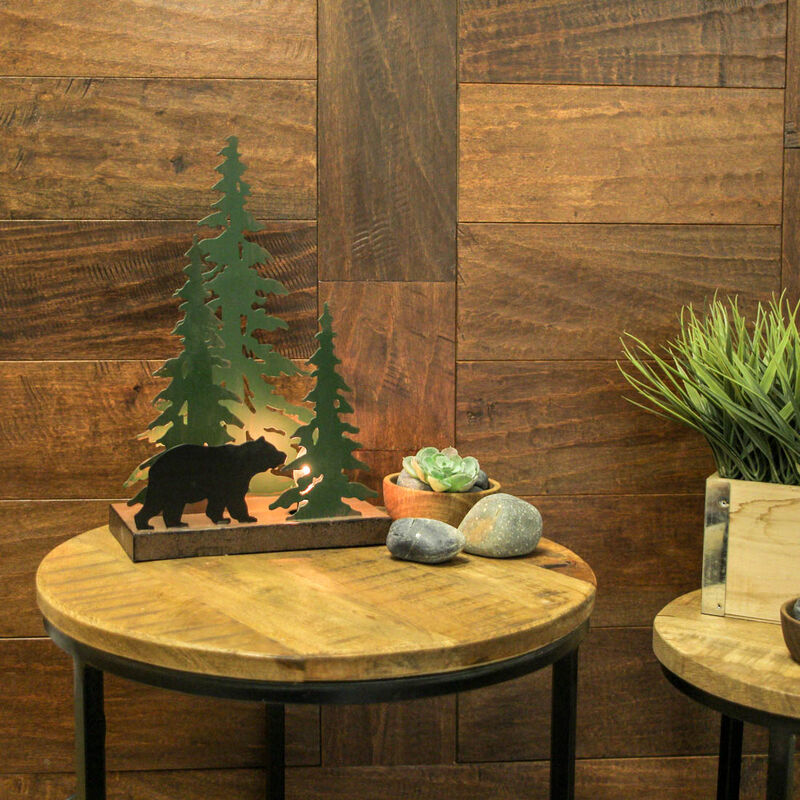Rustic Metal Black Bear Forest Accent Lamp Decorative Woodland Cabin Home Decor image number 6