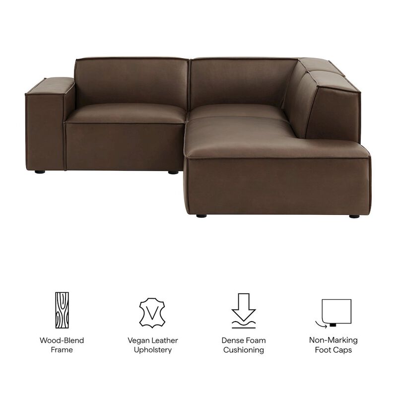 Restore 3-Piece Vegan Leather Modular L-Shaped Sectional Sofa image number 1