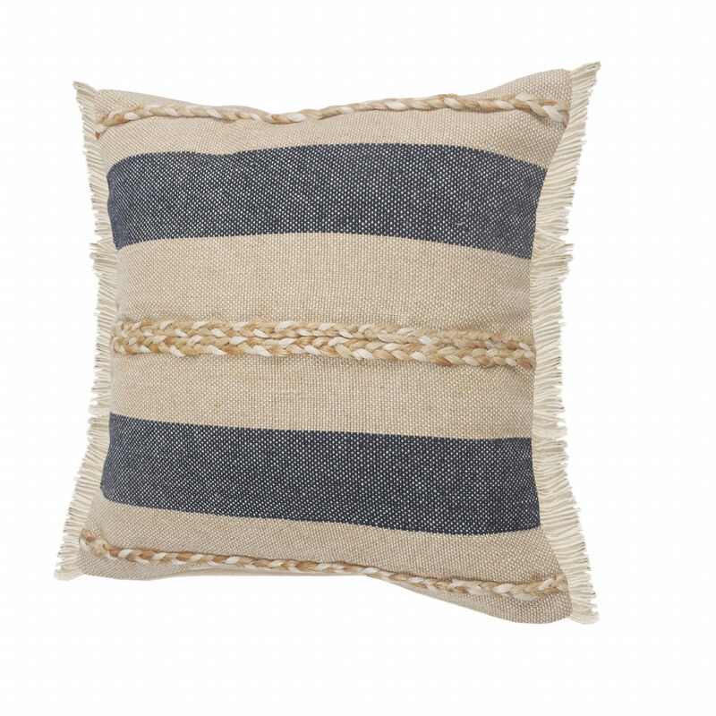 Jute Throw Pillow – Decorative Cushion for Sofa, Couch, or Bedroom Accent