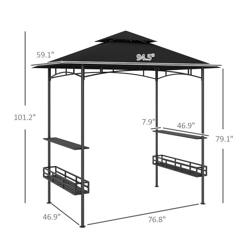 Hivvago 8x5 Barbecue Gazebo Shelter with Double Roof image number 2