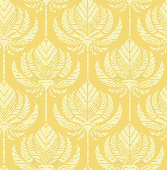 Palmier Yellow Lotus Fan Wallpaper (Set of 2)