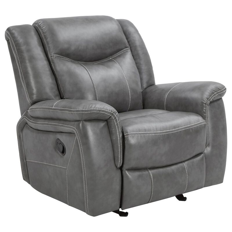 Coaster Co. of America Conrad Upholstered Padded Arm Glider Recliner Grey