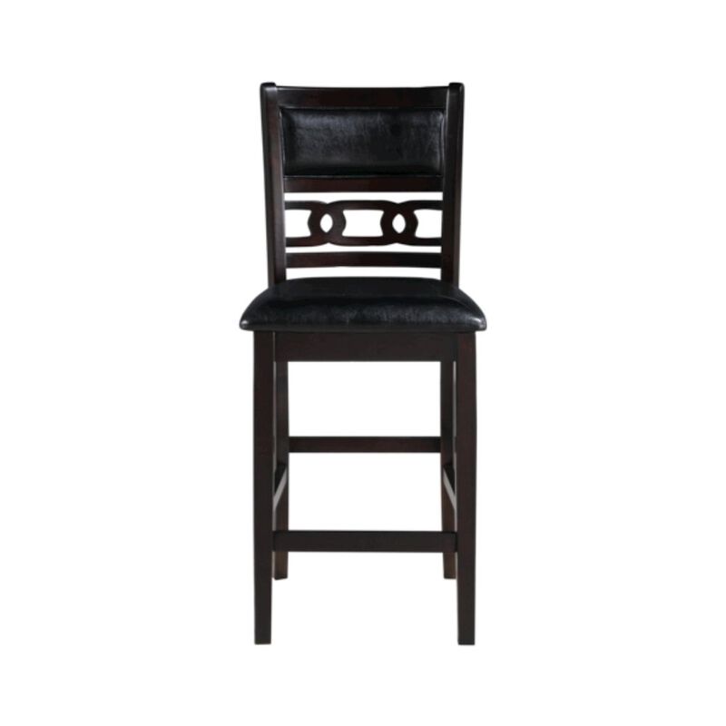 Solid Wood Counter Chairs Set of 2 Ebony Black image number 2