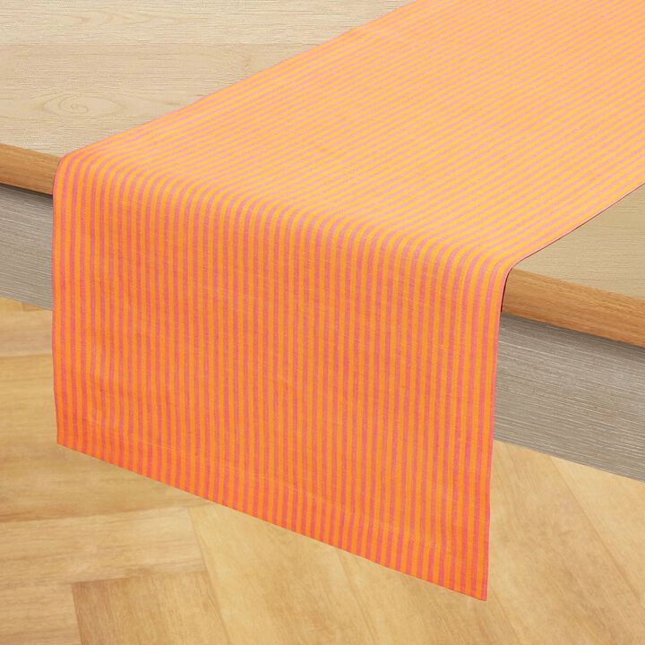 Linen Table Runner for Dining Table, Holiday and Everyday Table Decor - Narrow Stripe
