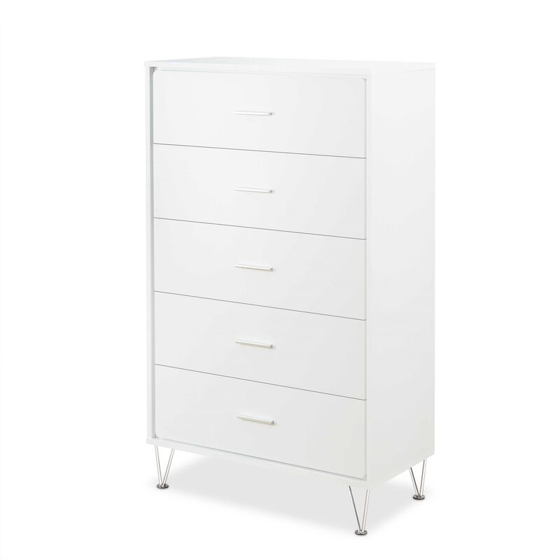 Standard Five Drawer Chest for Bedroom Storage and Organization