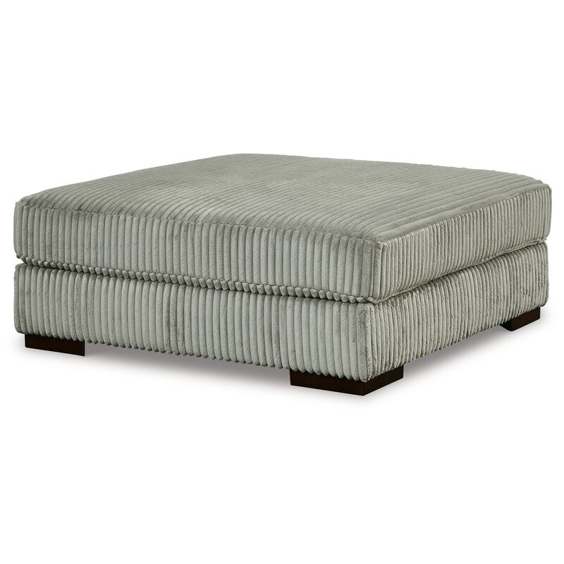 Lindy Accent Ottoman, Square 51 Inch Modern Style Light Gray Polyester - Benzara