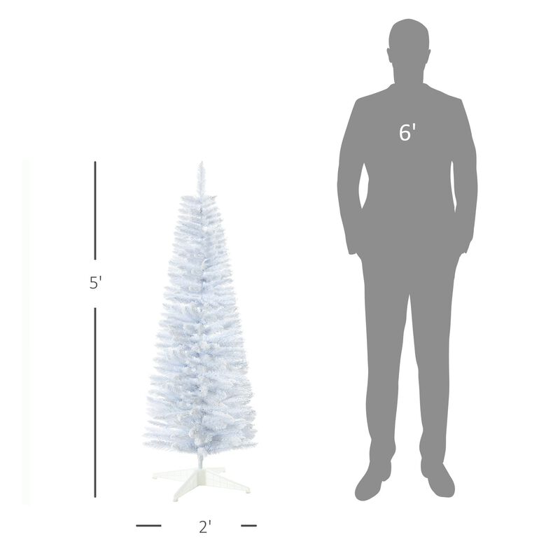 5 ft Snow Flocked Artificial Pencil Christmas Tree