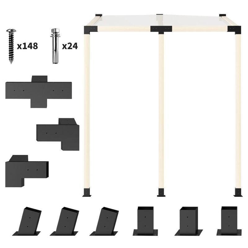 Hivvago Pergola Brackets Kit with Wall Mounts image number 0