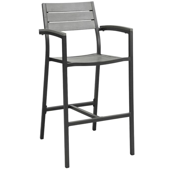 Stylish Outdoor Patio Bar Stool With Armrests And Comfortable Seat