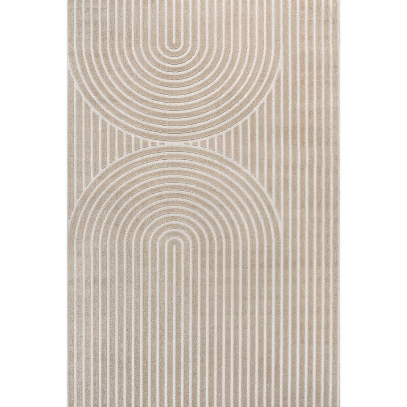 Sofia MidCentury Modern Arch Stripe Two-Tone High-Low Indoor Area Rug