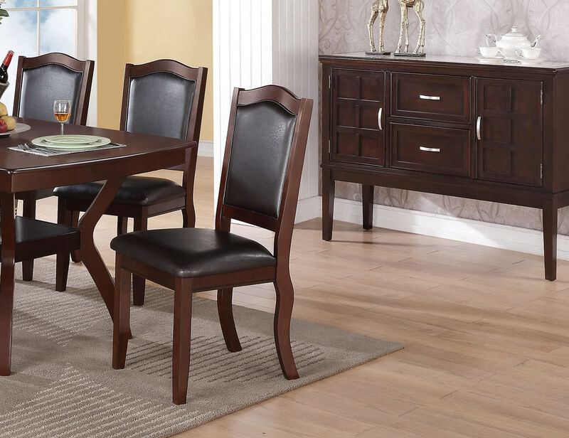 Streamdale Espresso Dining Set with 2 Padded Chairs