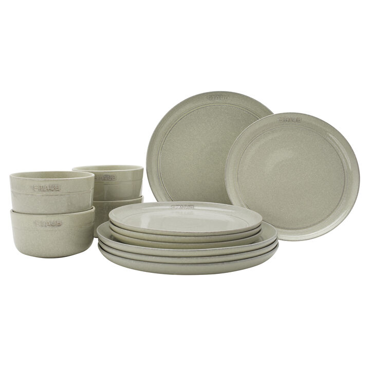 Staub Ceramic Dinnerware 12-pc Set - White
