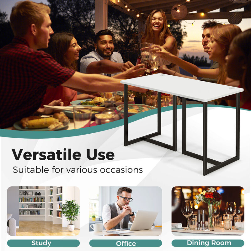 Modern Computer Desk and Writing Table with Sturdy Metal Frame for Home Office