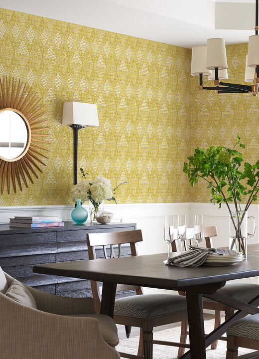 Grady Yellow Dotted Geometric Wallpaper (Set of 2)