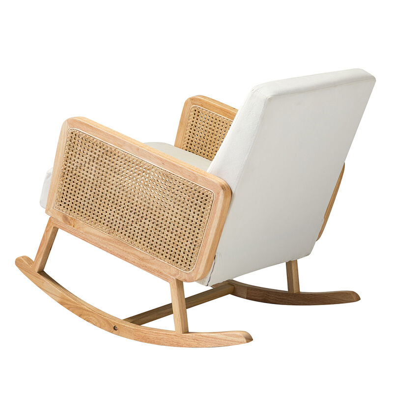 Trachin Rocking Chair with Rattan Arms