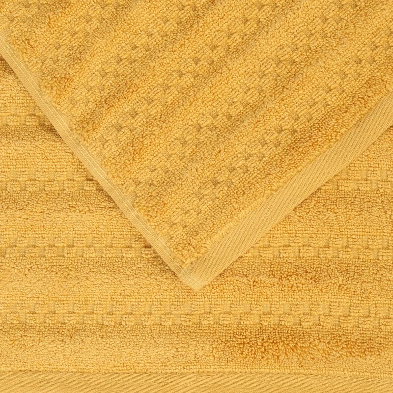 Zero Twist Cotton Waffle Stripe Towel Set Plush Absorbent Towels image number 3