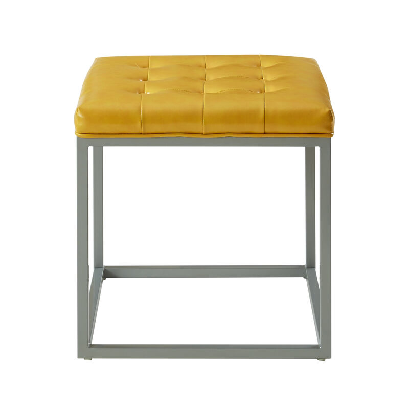 Cube Ottoman with Faux Leather Upholstery &ndash; Compact Storage Seat image number 2