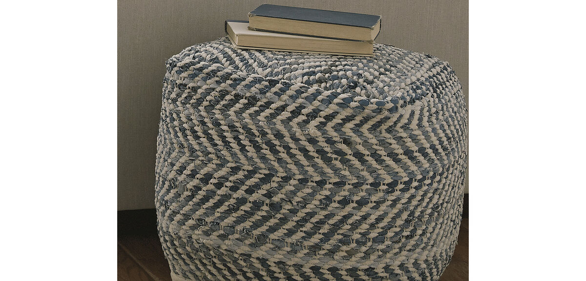 Chevron Pouf
