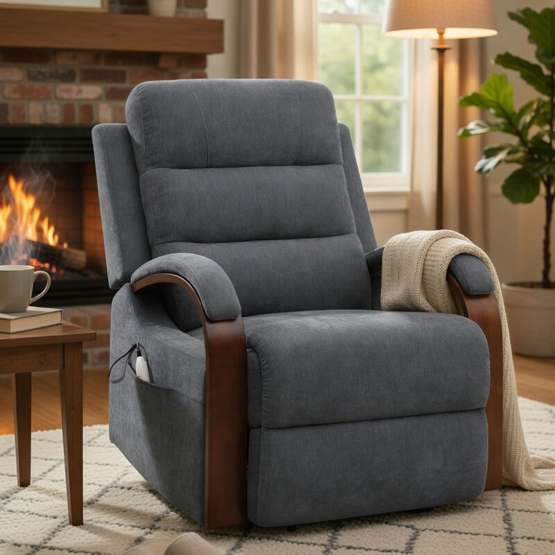 Jea Power Recliner Armchair with Lift Heating Massage, Chenille Fabric image number 8