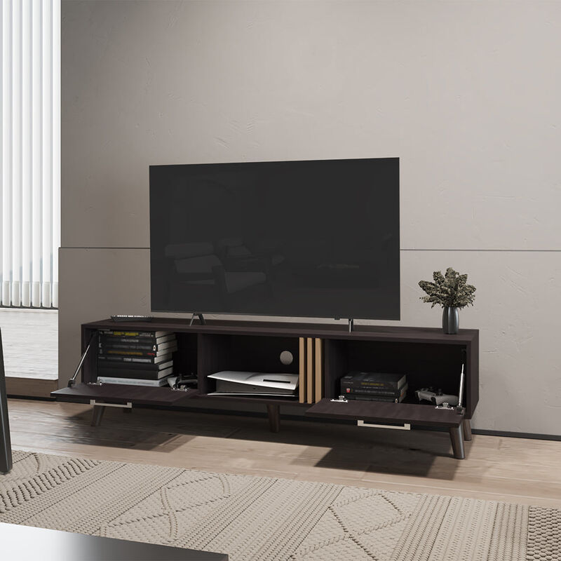 Altoona Tv Stand , Living Room, Black/Light Oak