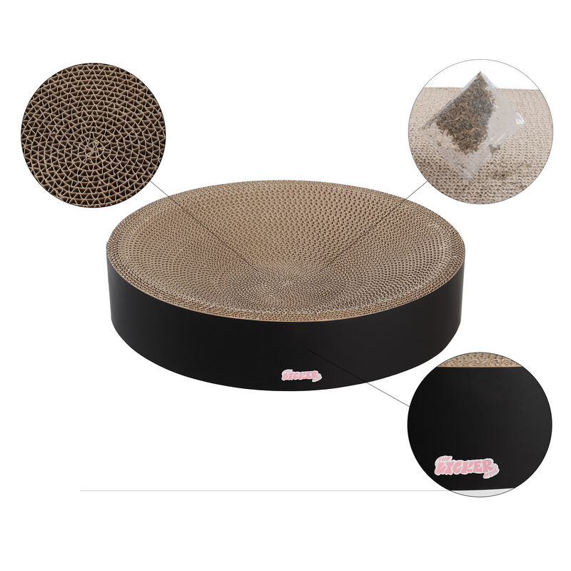 Nelson Modern Cardboard Round Bowl Cat Scratcher with Catnip