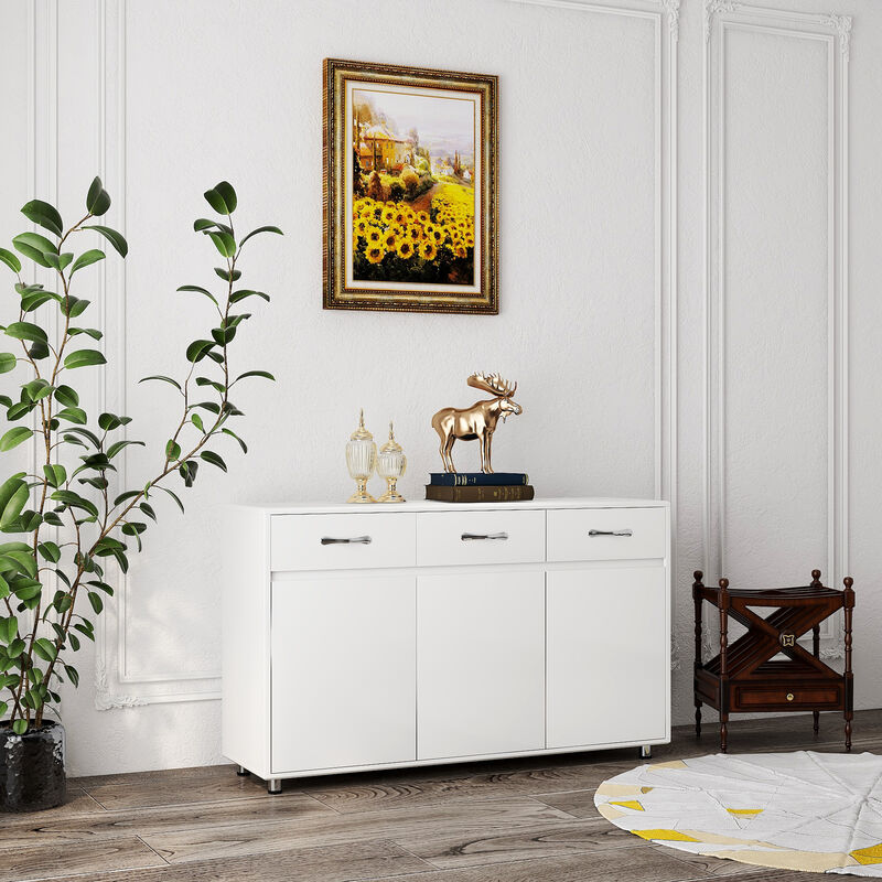 Wood 52.56 in. Sideboard with 3 Drawers and 3 Doors