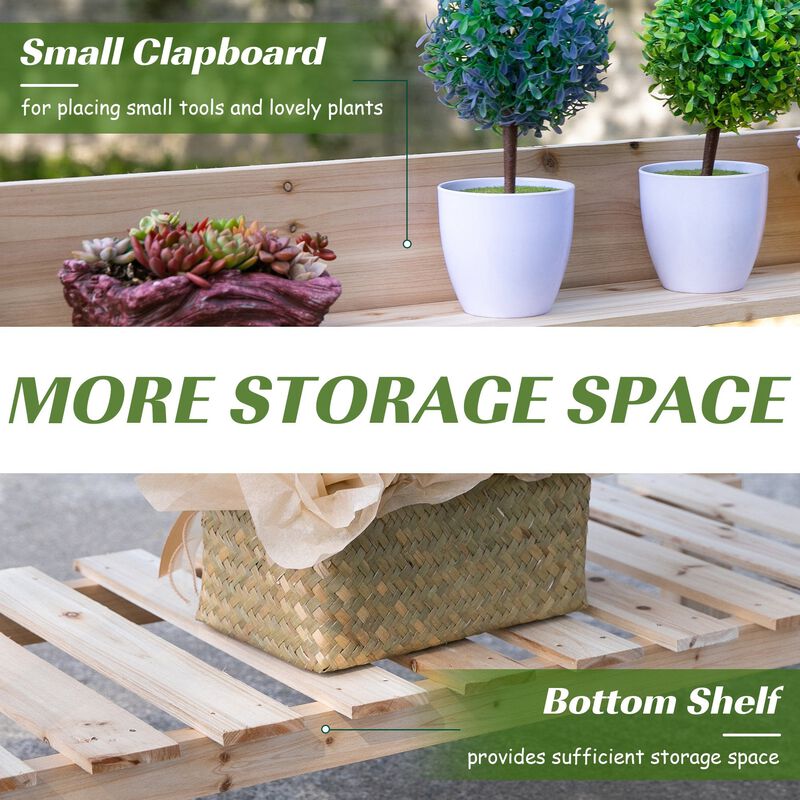 Natural Garden Helper: Wooden Potting Bench with Storage