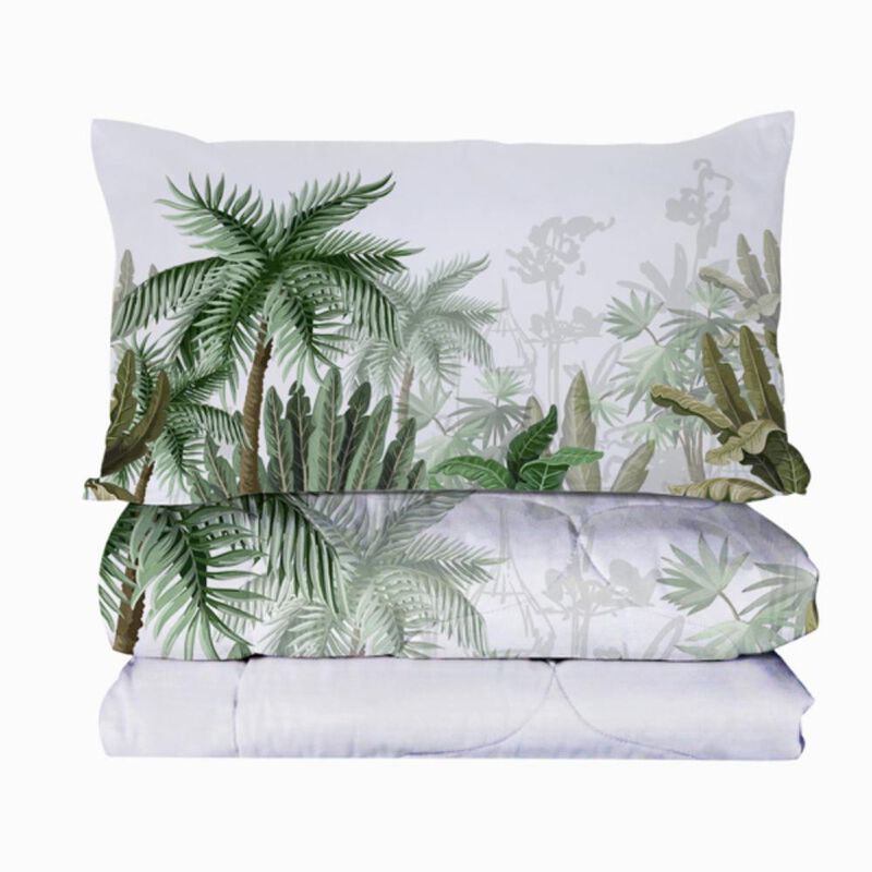 3-Piece Coconut Tree Comforter Set Tropical Palm Tree Bedding for a Relaxing Coastal Vibe image number 4