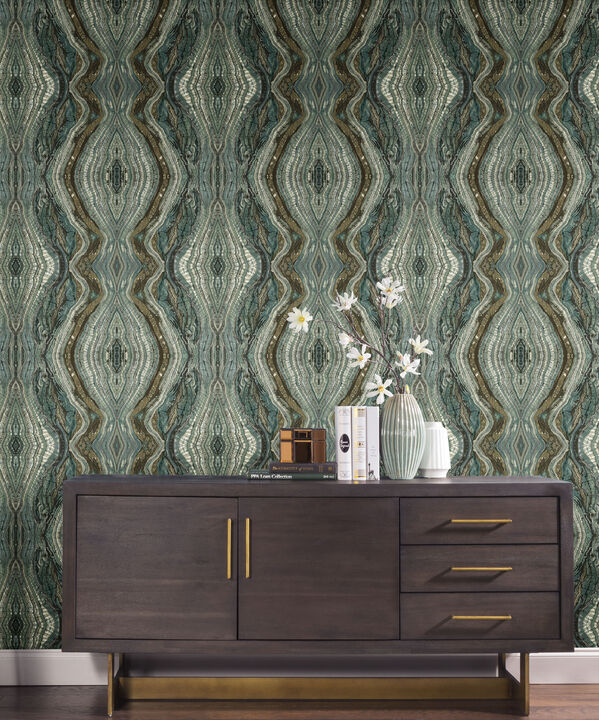 Kaleidoscope Teal Peel & Stick Wallpaper