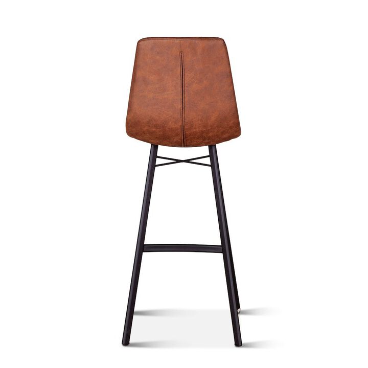 World Interiors Hudson Bar Chair in Trapper Brown Microfiber