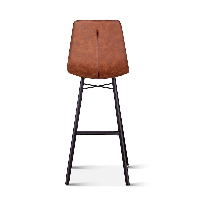 World Interiors Hudson Bar Chair in Trapper Brown Microfiber image number 1