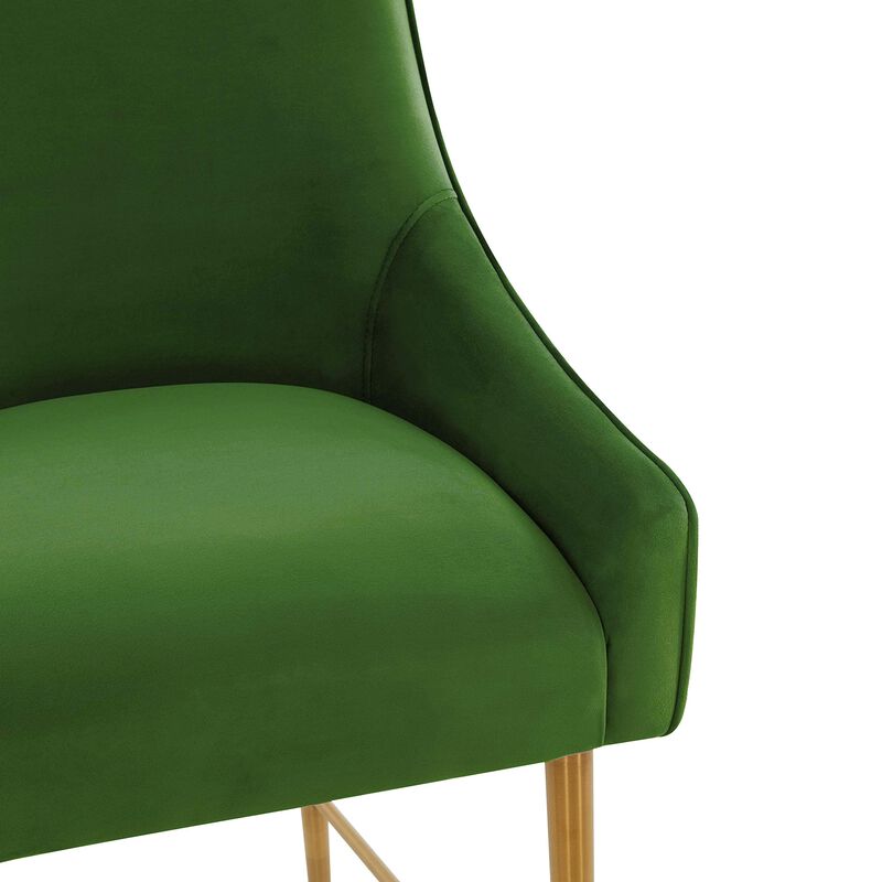 Tov Furniture Beatrix Velvet Upholstered Bar Stool - Gold Legs (Green, Bar Stool) image number 5