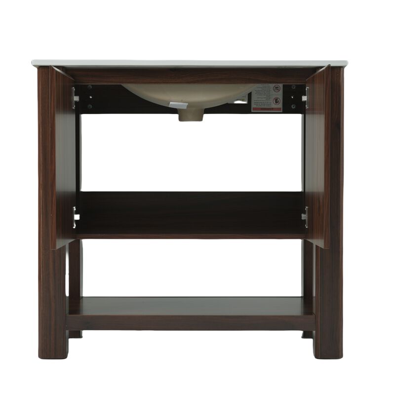 Merax Modern Bathroom Vanity with Rectangle Ceramic Sink