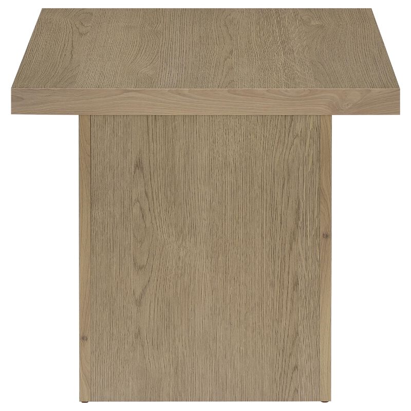 Darla Square Side-End Table, Block Style Base, Wood image number 3